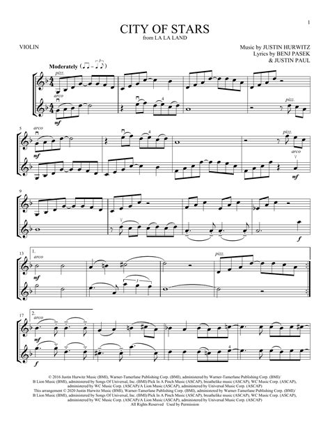 City Of Stars (from La La Land) (Violin Duet) .